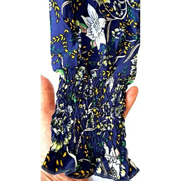 Anna-Kaci Women's M MulticolorTie Front V-Neck Bohemian Fairycore Floral Top - Picture 7 of 12